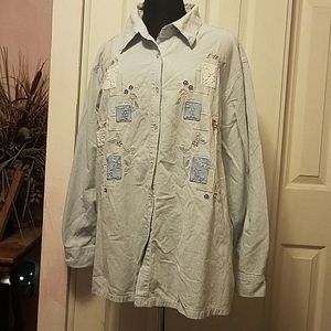 Blue & White Striped Blouse